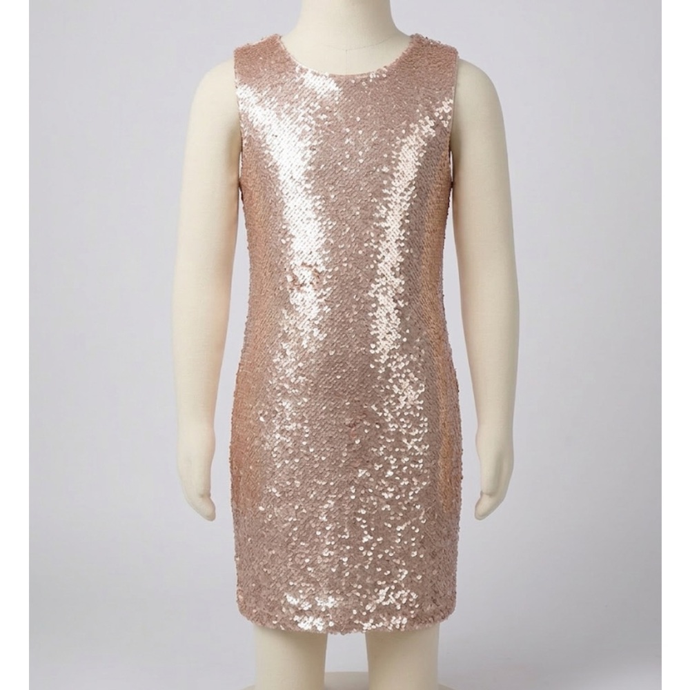 Stunning Rose Gold Sequin Party Dress - Kids Size 8